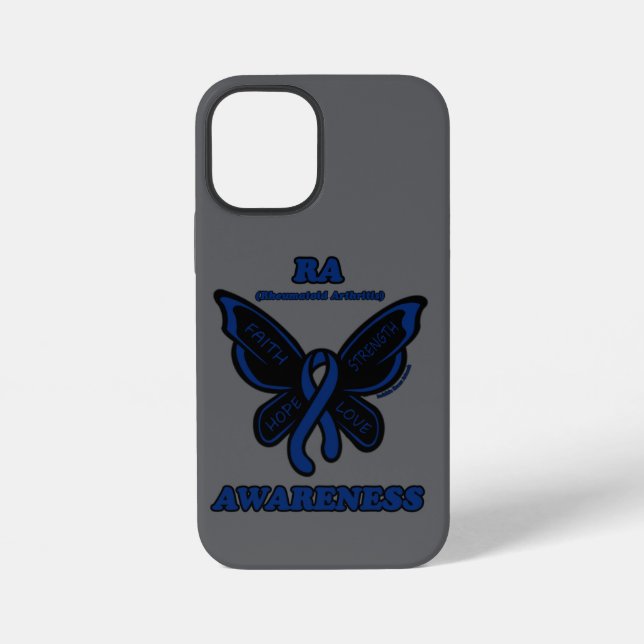 Coque iPhone Papillon/Sensibilisation...Polyarthrite rhumatoïde (Verso)