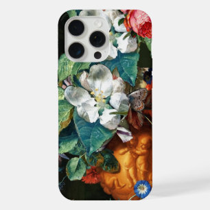 Coque iPhone 15 Pro Max PAPILLON SUR FLEURS BLANCHES Floral