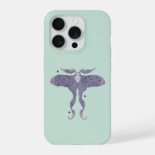 Coque iPhone 15 Pro Papillon Violet Fantaisiste avec Étincelles d'Étoi