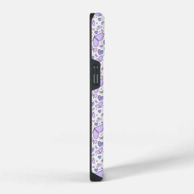 Coque iPhone Papillon Violet Mignon Esthétique (Côté droit)