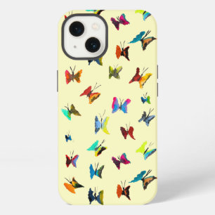 Etui iPhone 13 Papillons aquarelles colorés