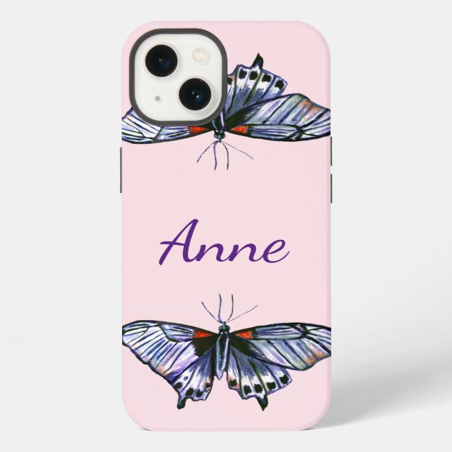 Coque iPhone Papillons bleus (Verso)