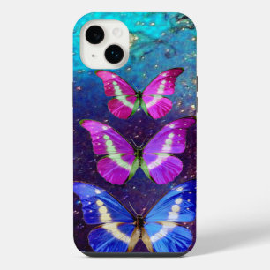 PAPILLONS BLEUS VIOLETS ROSES DANS DES ÉTOINCELLES
