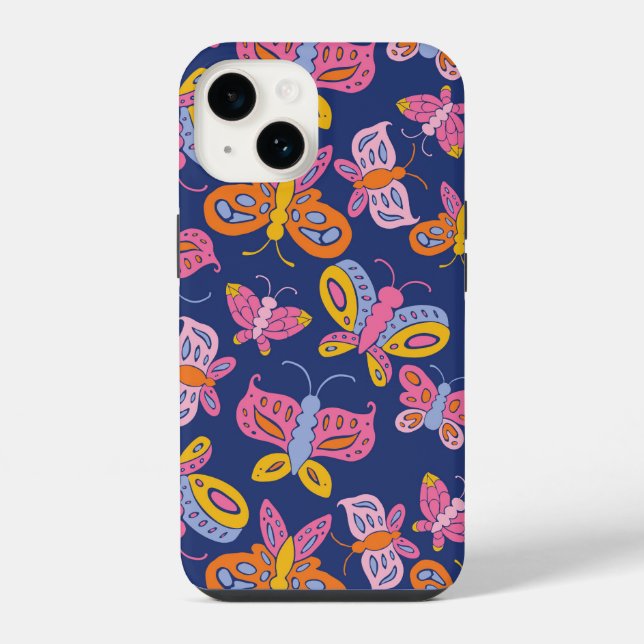 Coque iPhone papillons colorés (Verso)