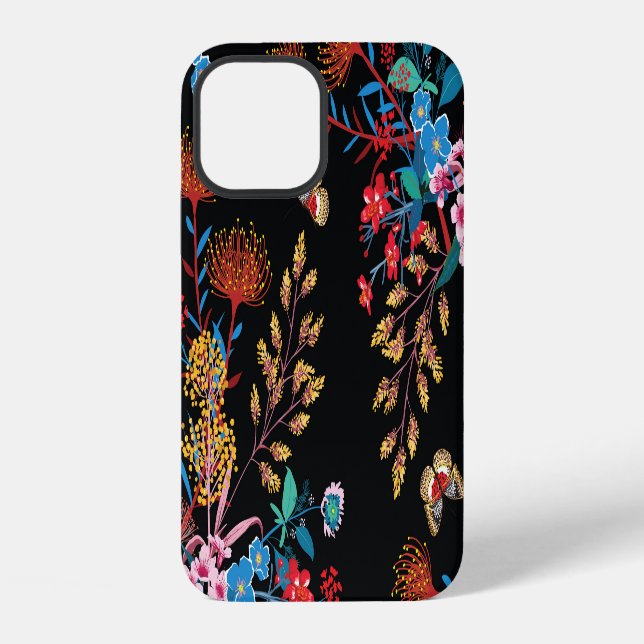 Coque iPhone Papillons de jardin fleuri de style Liberty (Verso)