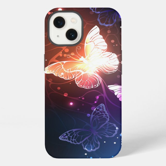 Coque iPhone Papillons de nuit lumineux (Verso)