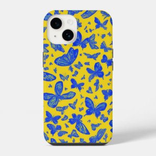 Coque Pour iPhone 14 Papillons délicats jaune floral