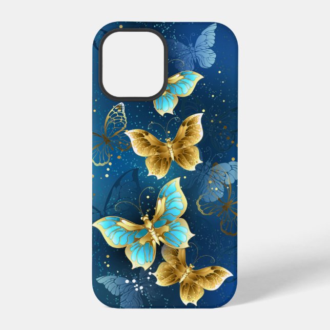 Coque iPhone Papillons dorés (Verso)