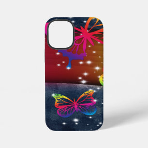 Coque iPhone 12 Mini Papillons et arcs-en-ciel
