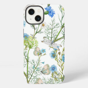 Etui iPhone 13 Papillons et dragons volent avec des fleurs