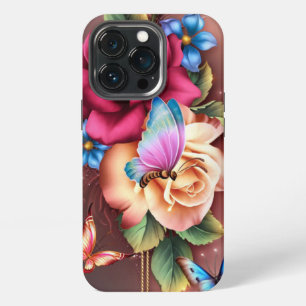 Etui iPhone 13 Pro Papillons & Fleurs
