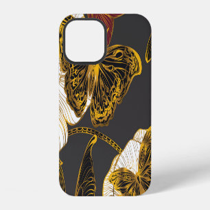 Coque iPhone 12 Papillons & Fleurs : motif bohème de printemps