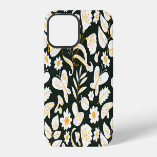Coque iPhone 12 Papillons & Fleurs : motif gribouillé d'été.