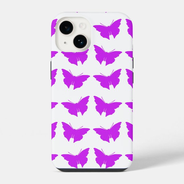 Coque iPhone Papillons Mod Gras Violet (Verso)