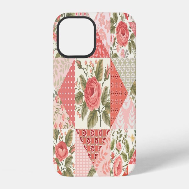Coque iPhone Papillons rose Patchwork sans couture (Verso)