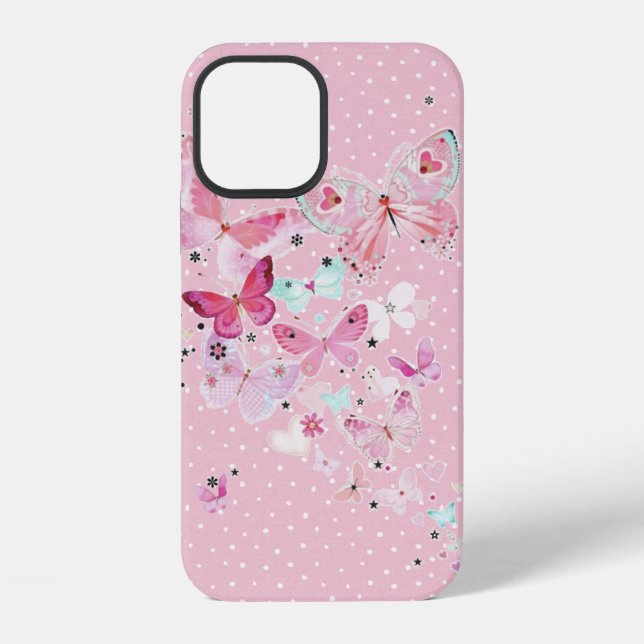 Coque iPhone Papillons sur pois (Verso)