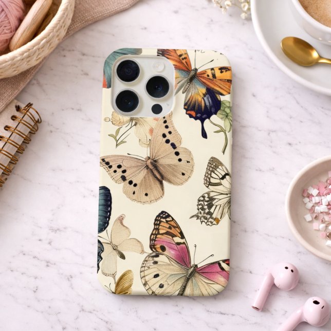 Coque iPhone Papillons Vintage (Créateur téléchargé)