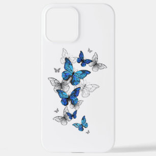 Coque iPhone 12 Pro Max Papillons volants bleus Morpho