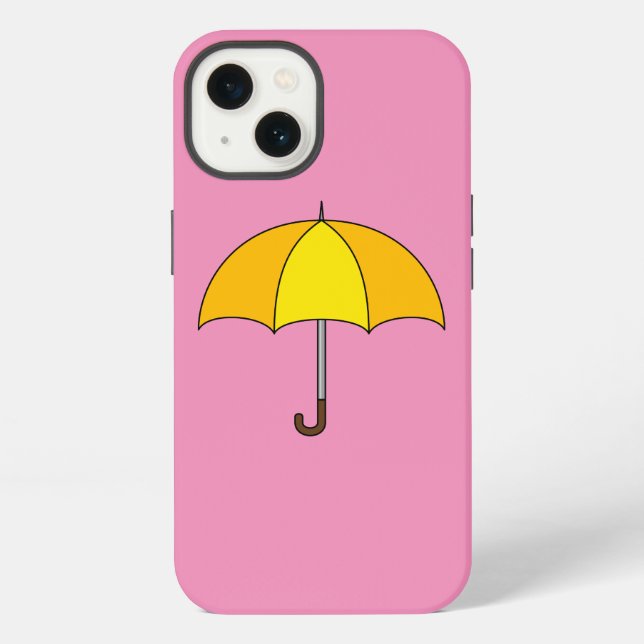 Coque iPhone Parapluie Jaune (Verso)