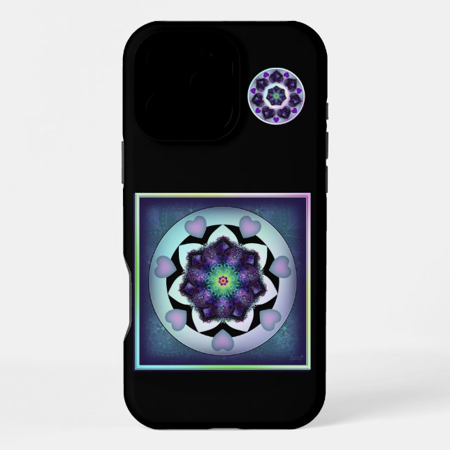Coque iPhone Parapluie violet & coeurs .7 (Verso)
