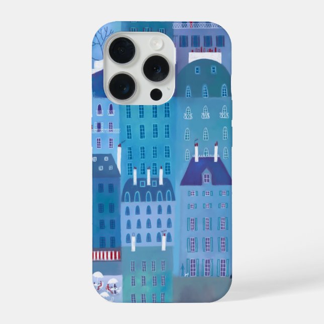 Coque iPhone Paris Bleu (Verso)