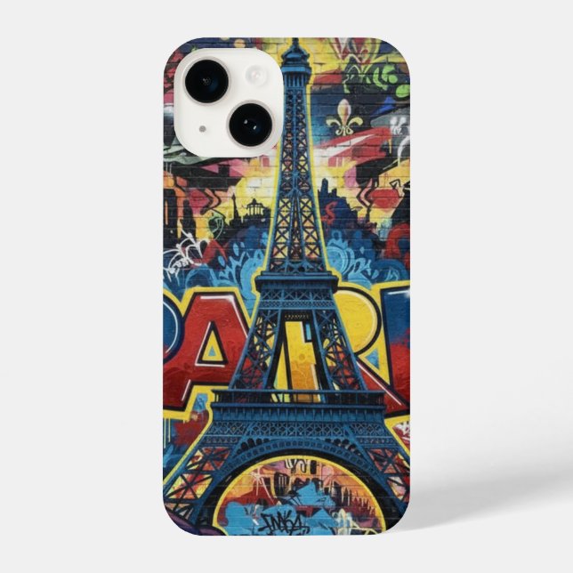 Coque iPhone Paris Eiffel Tower Graffiti Street Art (Verso)