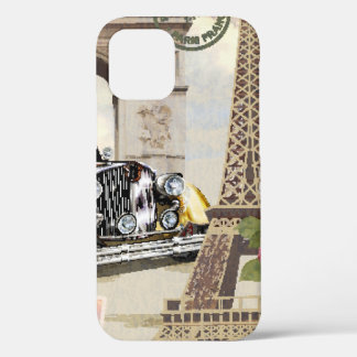 Coque iPhone 12 Paris poster vintage. vintage, poster, paris, vieu