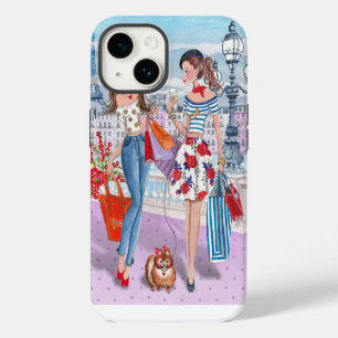 Coque Pour iPhone 14 Paris Shopping Mode Filles Chic Illustré