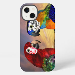 ETUI iPhone 13 PARROS HYPER /ARA ROUGE ET BLEU