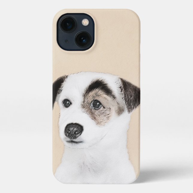 Coque iPhone Parson Jack Russell Terrier Peinture - Chien Art (Verso)