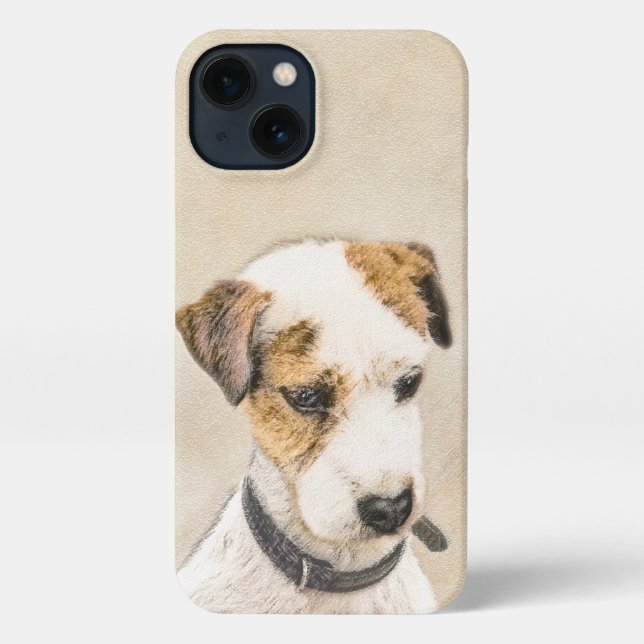 Coque iPhone Parson Jack Russell Terrier Peinture - Chien Art (Verso)