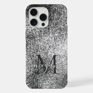 Coque iPhone 15 Pro Max Parties scintillant Argent - Personnalisé Monogram