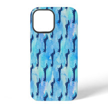Parties scintillant bleue Aquarelle Dachshund Moti