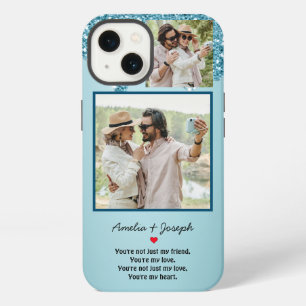 Etui iPhone 13 Parties scintillant Bleue Moderne Personnalisé Amo