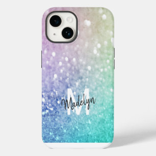 Coque Pour iPhone 14 Parties scintillant colorée Joli Bokeh Monogrammé