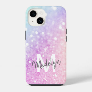Coque Pour iPhone 14 Parties scintillant colorée personnalisée Iridesce