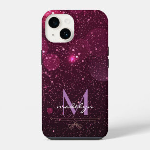 Coque Pour iPhone 14 Parties scintillant d'or Rose moderne violet avec