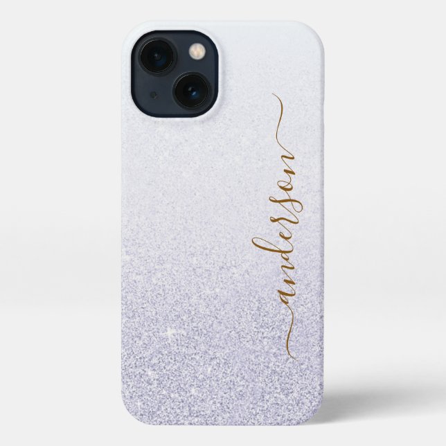 Coque iPhone Parties scintillant élégante monogrammed Nom (Verso)