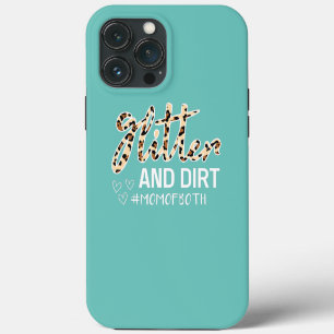 Etui iPhone 13 Pro Max Parties scintillant Et Mère Sale Des Deux Leopard