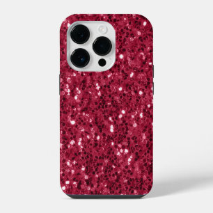 Coque Pour iPhone 14 Plus Parties scintillant faux brillant rose foncé magen