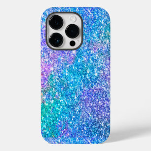 Coque Pour iPhone 14 Plus Parties scintillant moderne bleu turquoise et viol