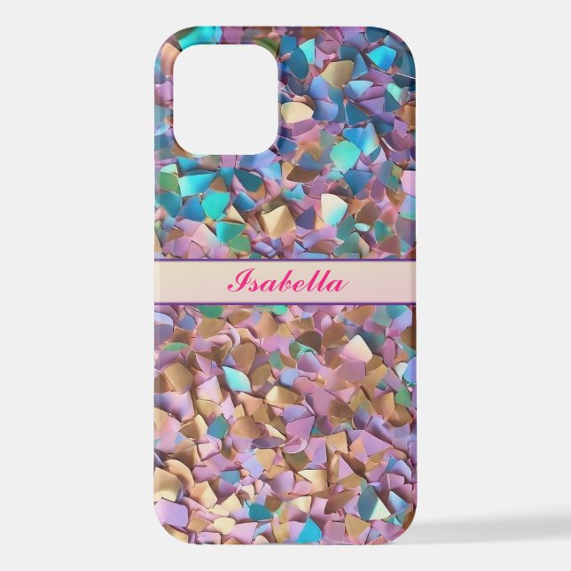 Coque iPhone Parties scintillant Moderne Opal Collection Hologr (Verso)
