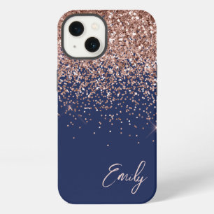 Etui iPhone 13 Parties scintillant or bleu bleu bleu rose marine