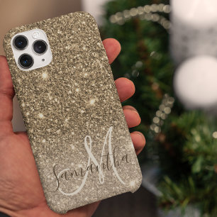 Coque iPhone 11Pro Max Parties scintillant Or moderne étincelles Nom pers