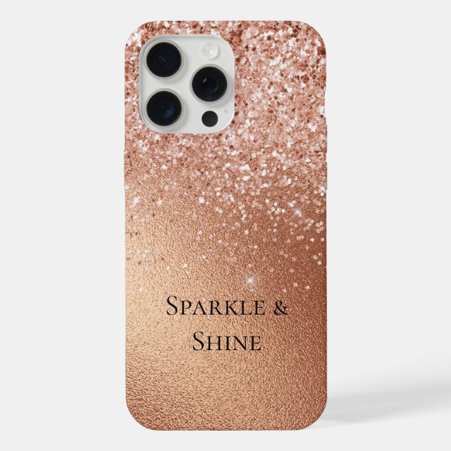 Coque iPhone Parties scintillant or rose (Verso)