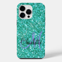 parties scintillant pétillante turquoise monogramm
