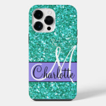 parties scintillant pétillante turquoise monogramm