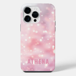 Coque Pour Pour iPhone 14 Pro Max Parties scintillant rose clair étincelant nom tend