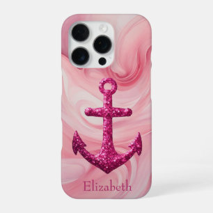 Coque iPhone 16 Pro Parties scintillant rose étincelle Nom de l'Ancre