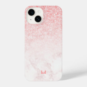 Coque Pour iPhone 14 Parties scintillant rose rose-or marbre texture